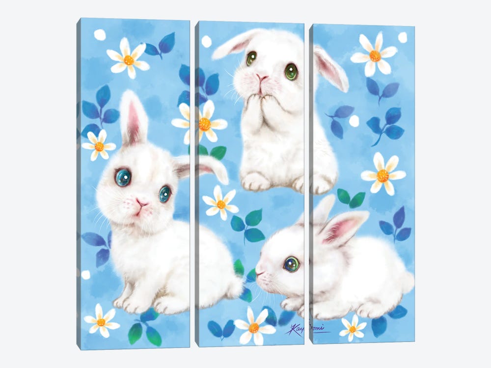 Bunny Trio by Kayomi Harai 3-piece Art Print
