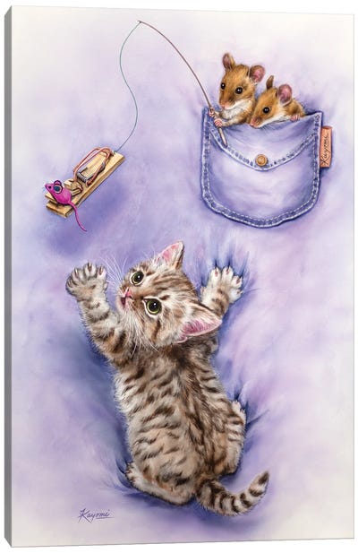 Cat And Mice Canvas Art Print - Kayomi Harai