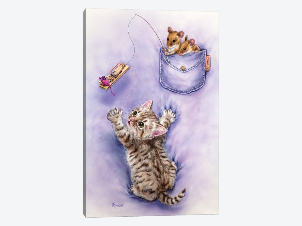 Cat And Mice by Kayomi Harai 1-piece Canvas Artwork