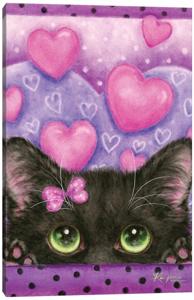 Cat In Love Canvas Art Print - Kayomi Harai