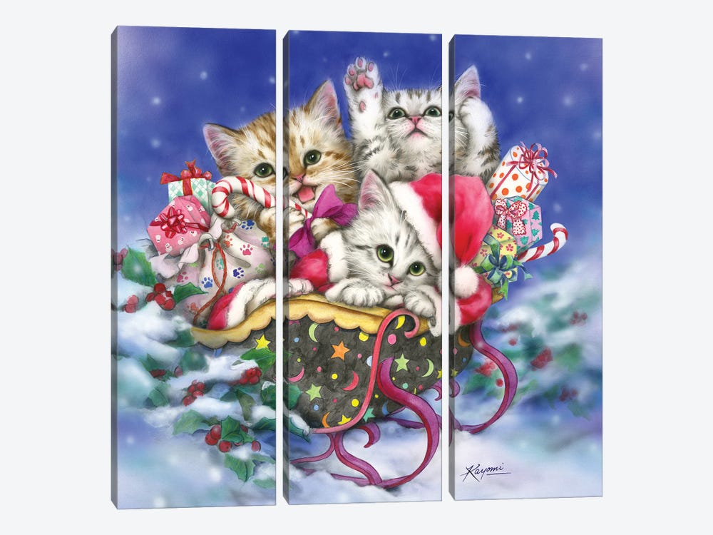 Christmas Gift by Kayomi Harai 3-piece Canvas Print