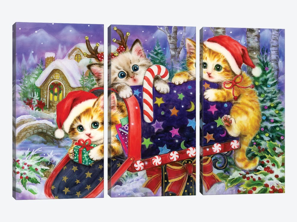 Christmas Mailbox by Kayomi Harai 3-piece Canvas Art Print