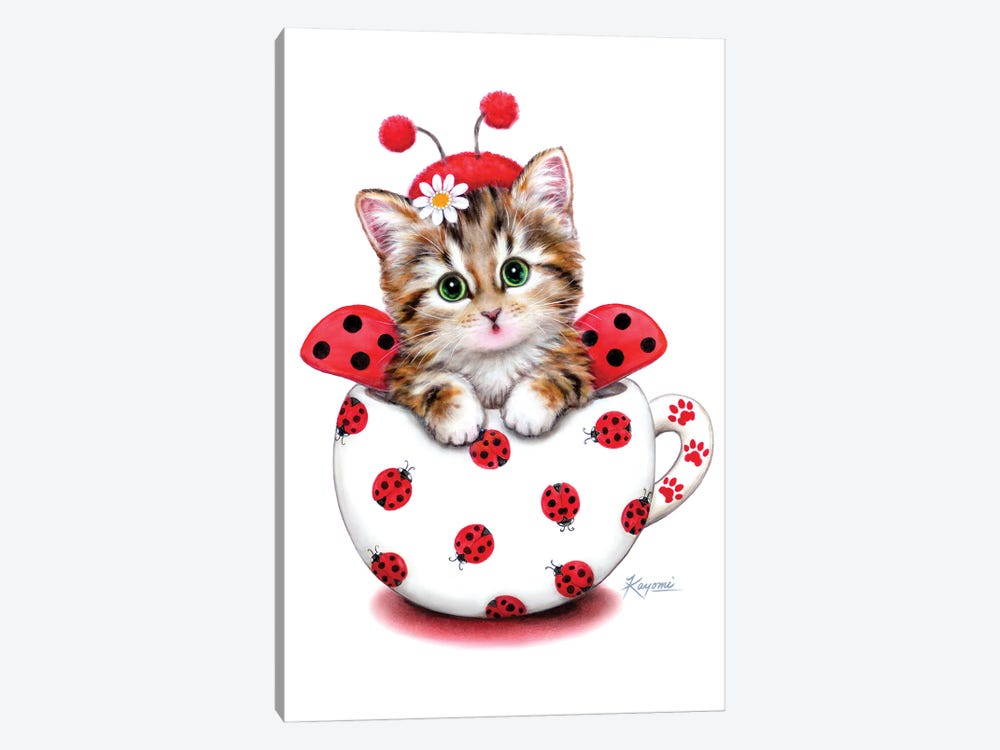Cup Kitty Ladybug by Kayomi Harai 1-piece Art Print