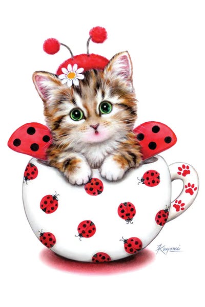 Kayomi Harai: Cup Kitty Ladybug by Kayomi Harai