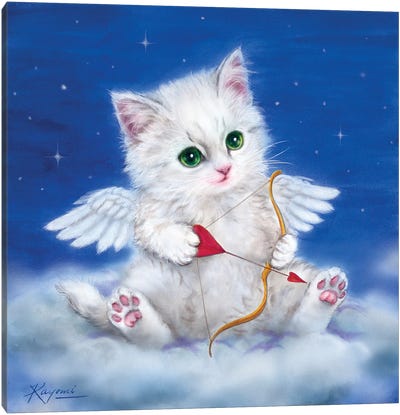 Cupid Canvas Art Print - Kitten Art
