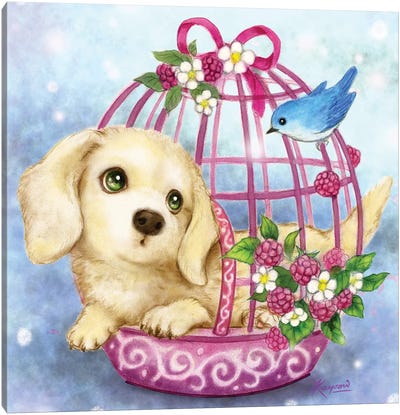 Dachshund Bird Cage Canvas Art Print - Kayomi Harai