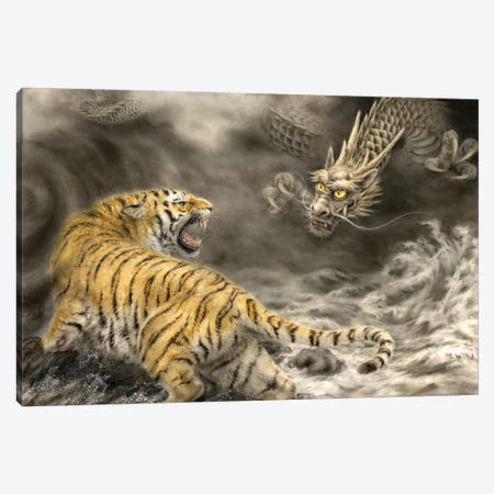 Dragon And Tiger Canvas Print #KYI168} by Kayomi Harai Canvas Art