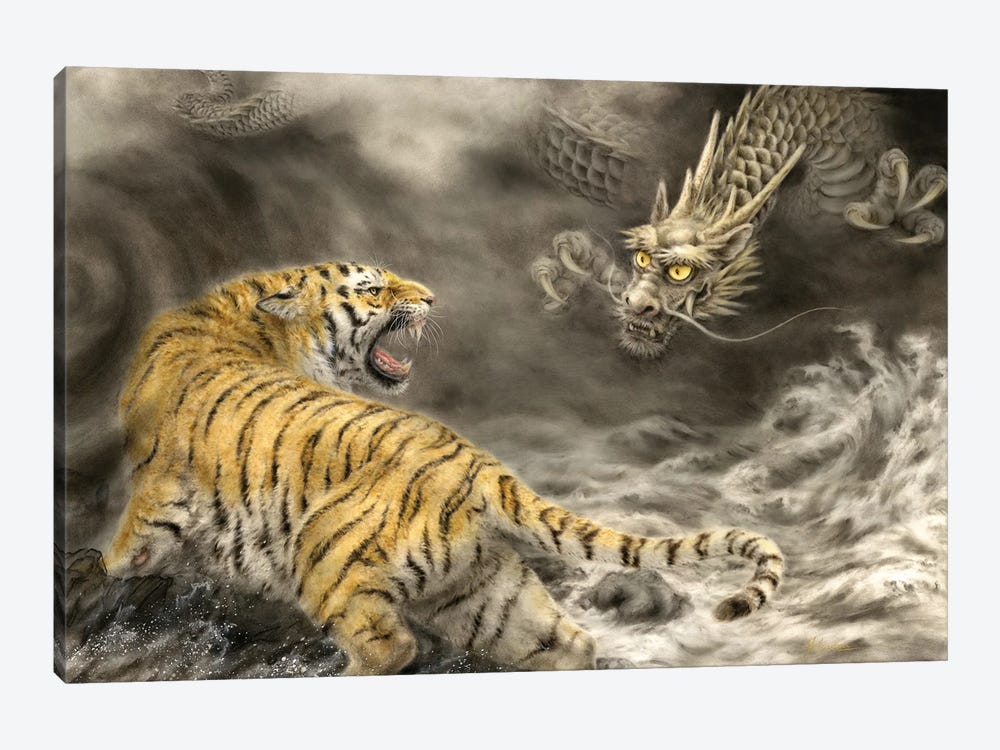 Dragon And Tiger by Kayomi Harai 1-piece Canvas Art