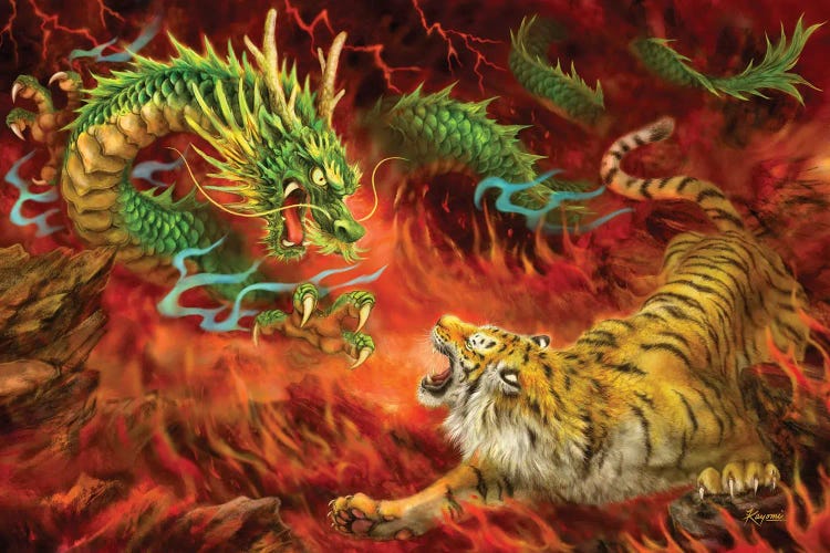 Dragon Vs Tiger On Fire