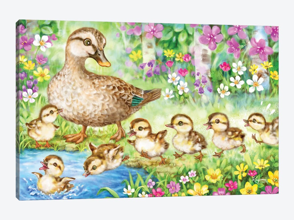 Duck Family by Kayomi Harai 1-piece Canvas Print