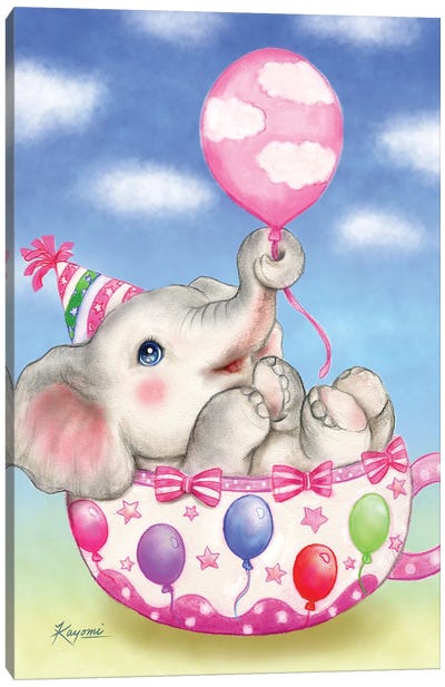 Elephant Baloon Canvas Art Print - Kayomi Harai