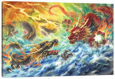 Encountering Dragons Canvas Art Print - Kayomi Harai
