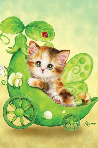 Fairy Kitten Peapod by Kayomi Harai art print