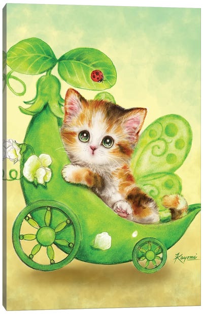 Fairy Kitten Peapod Canvas Art Print - Kayomi Harai
