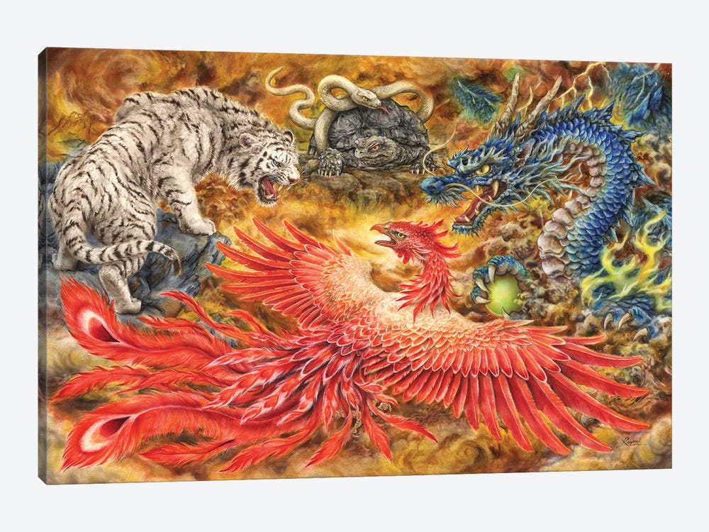 Four Heavenly Beasts by Kayomi Harai 1-piece Canvas Artwork