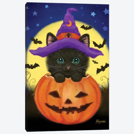 Halloween Cat Canvas Print #KYI202} by Kayomi Harai Canvas Print
