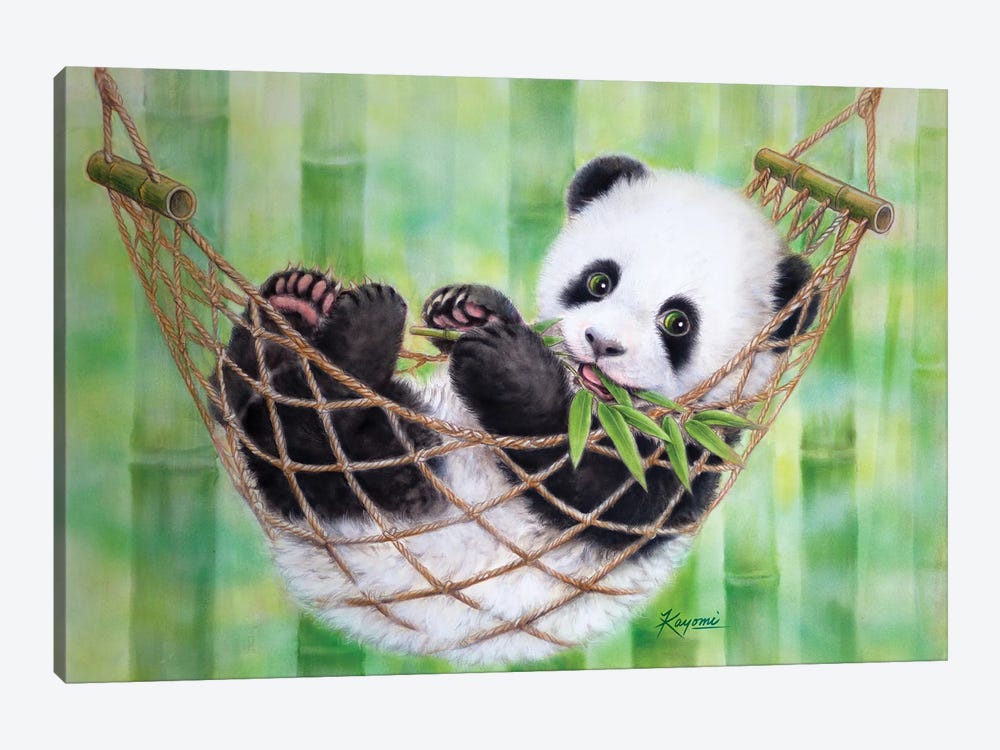 Hammock Panda Green by Kayomi Harai 1-piece Art Print