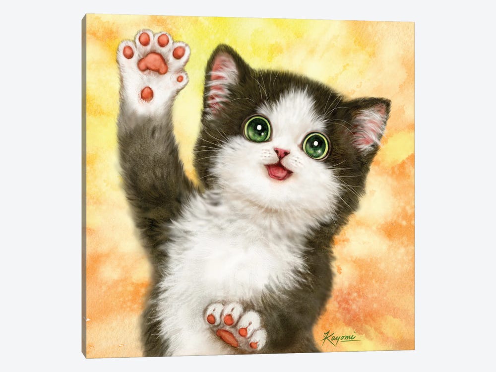 High Five Cat by Kayomi Harai 1-piece Canvas Art Print