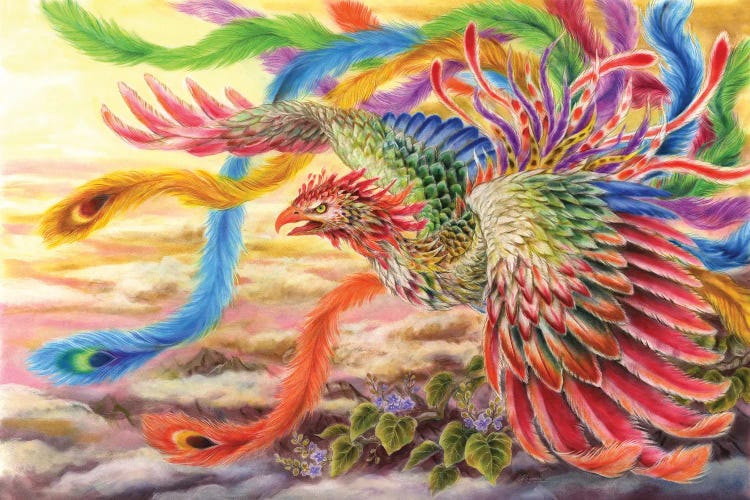 Houou Japanese Phoenix Canvas Art by Kayomi Harai | iCanvas