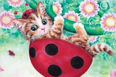 Ladybug Kitty by Kayomi Harai art print