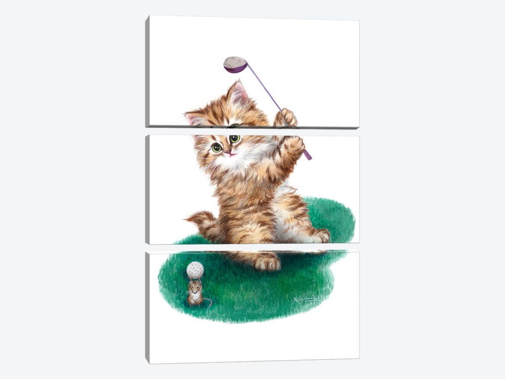 Little Golfer by Kayomi Harai 3-piece Canvas Print