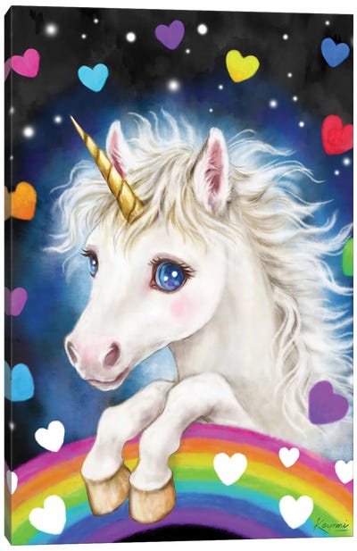 Lovely Unicorn Canvas Art Print - Kayomi Harai