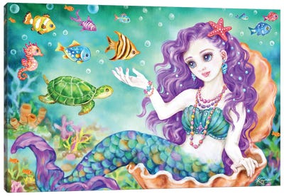 Mermaid And Friends Canvas Art Print - Kayomi Harai