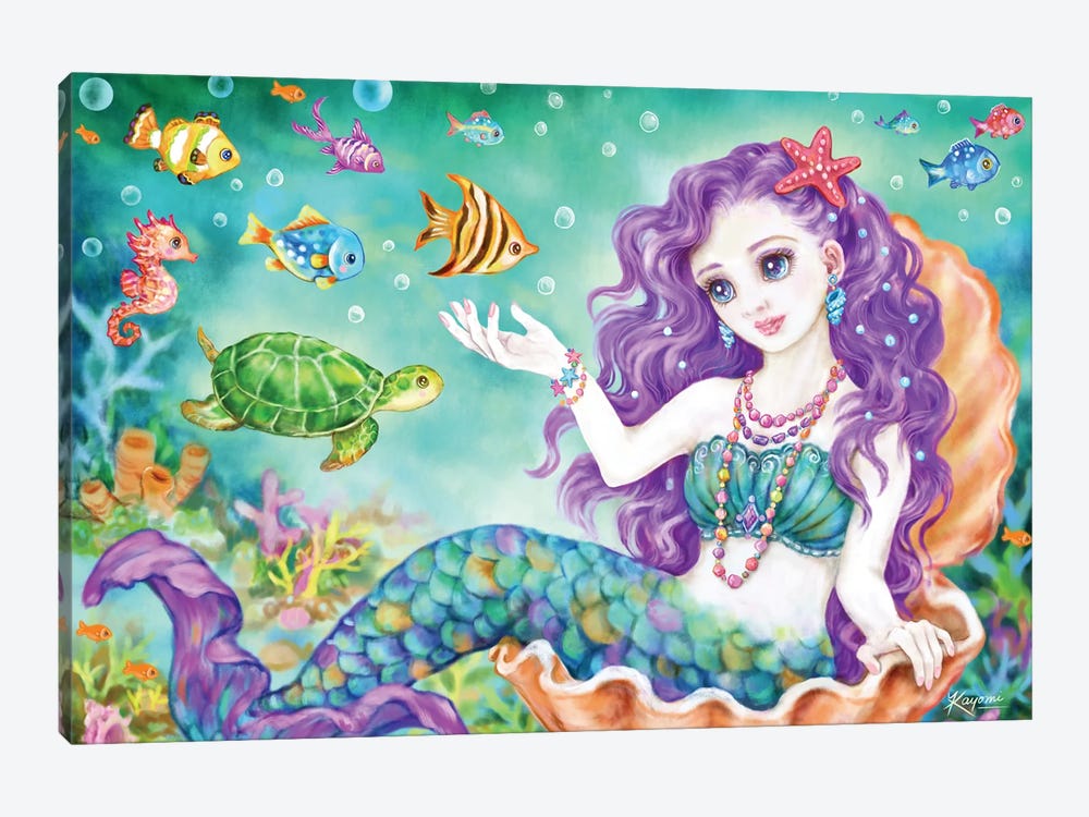 Mermaid And Friends by Kayomi Harai 1-piece Canvas Wall Art