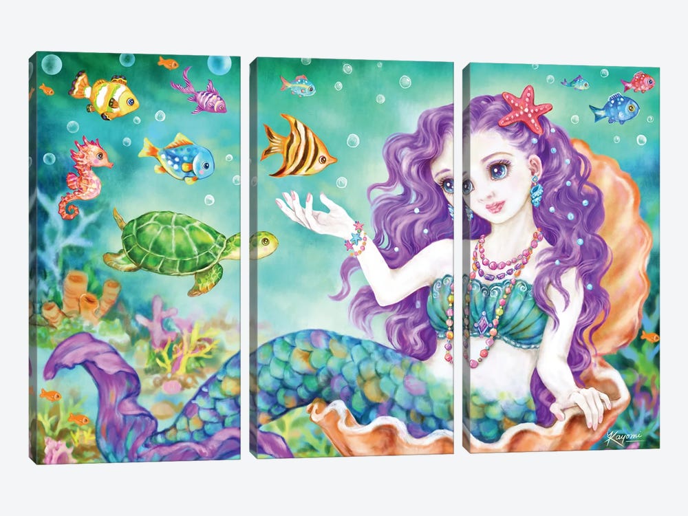 Mermaid And Friends by Kayomi Harai 3-piece Canvas Art