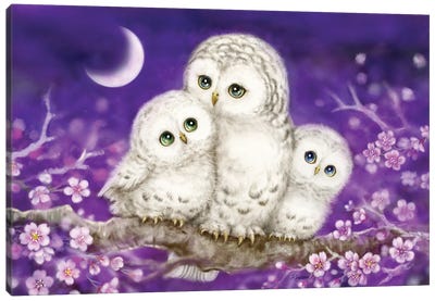 Owl Family Canvas Art Print - Kayomi Harai