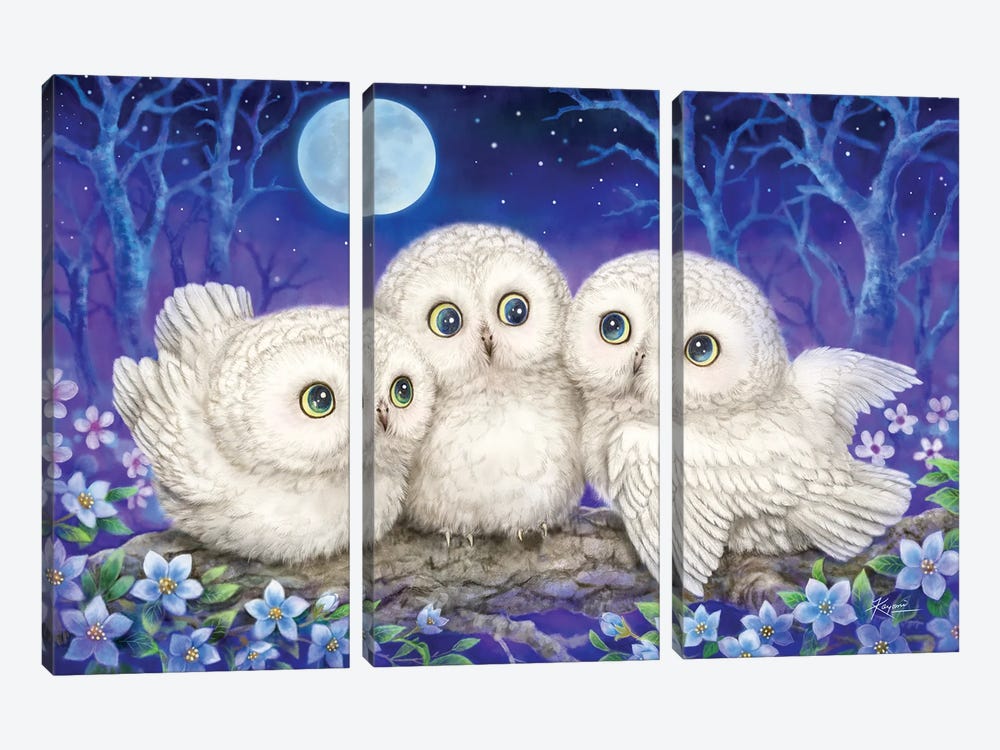 Owl Triplets by Kayomi Harai 3-piece Art Print