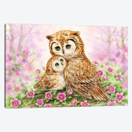 Owls Cuddle Canvas Print #KYI262} by Kayomi Harai Canvas Print