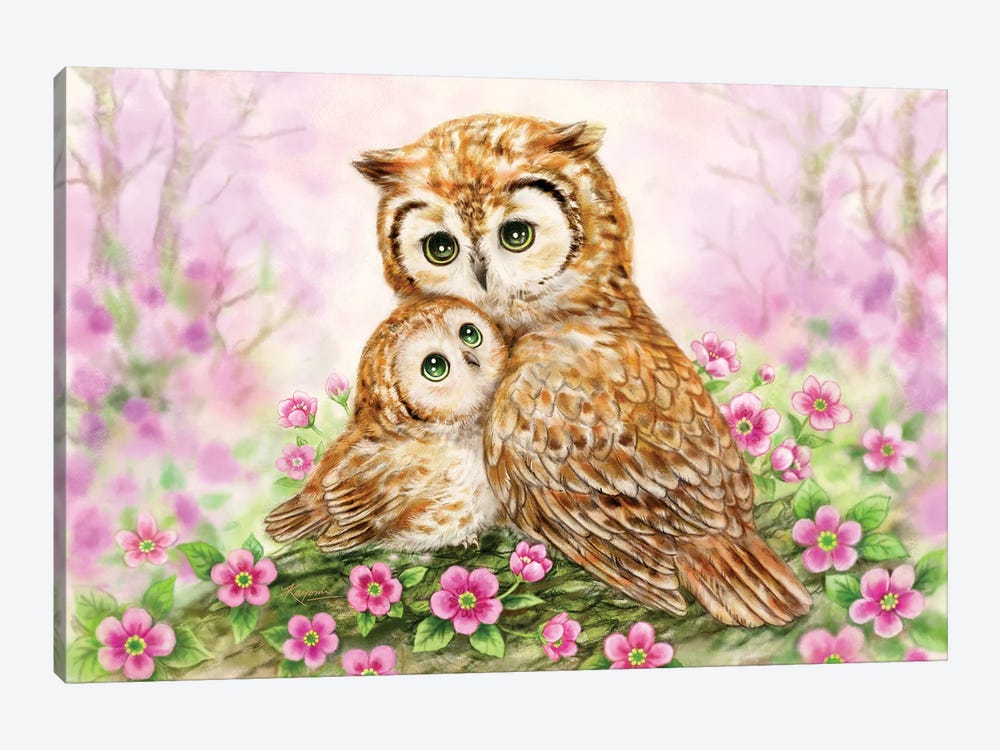 Owls Cuddle by Kayomi Harai 1-piece Canvas Artwork