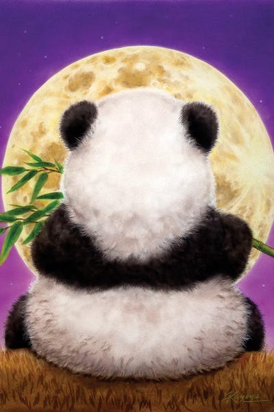 Panda Moon by Kayomi Harai framed canvas print