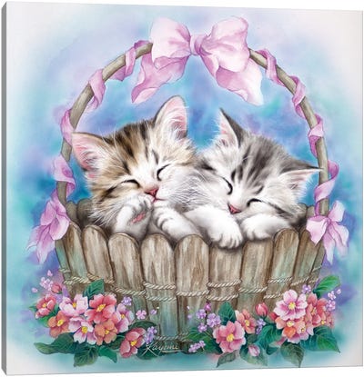 Peaceful Dream Canvas Art Print - Kitten Art