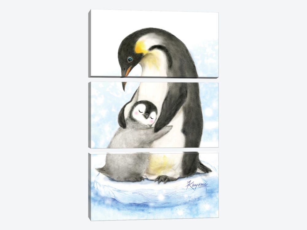 Penguins Hug by Kayomi Harai 3-piece Canvas Print