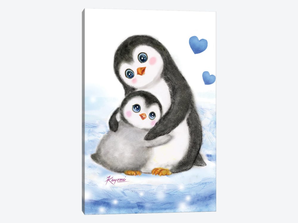 Penguins Mom And Me Hug by Kayomi Harai 1-piece Canvas Art