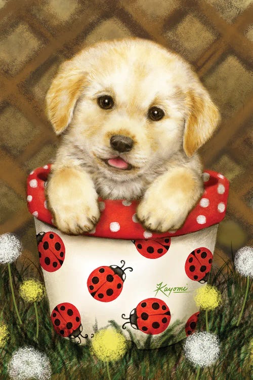 Puppy In Flowerpot