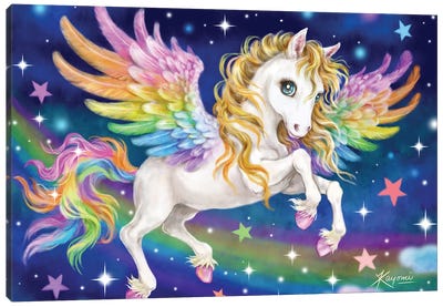 Rainbow Pegasus Canvas Art Print - Pegasus Art