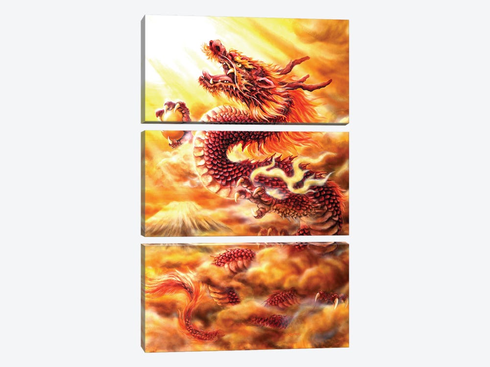 Red Dragon by Kayomi Harai 3-piece Canvas Print