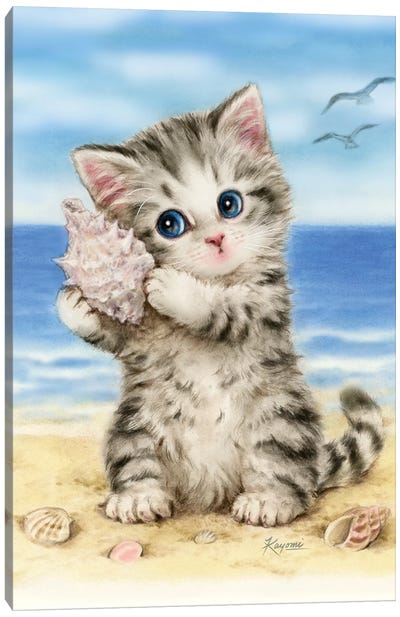 Seashell Canvas Art Print - Kitten Art