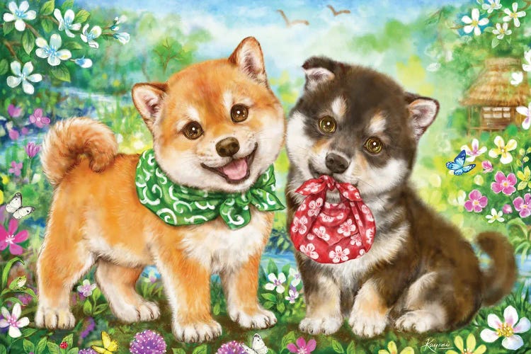 Shiba Puppies First Errand by Kayomi Harai wall art