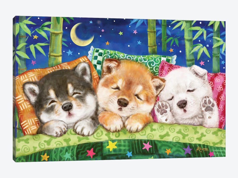 Shiba Puppies Happy Dream by Kayomi Harai 1-piece Canvas Artwork