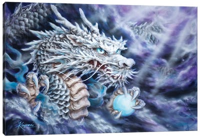 Silver Dragon Canvas Art Print - Kayomi Harai