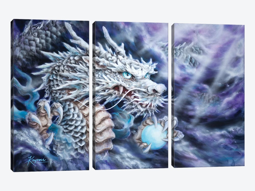 Silver Dragon by Kayomi Harai 3-piece Canvas Artwork