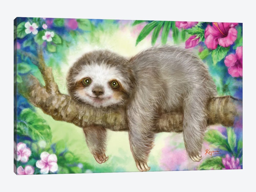 Sloth Lazy Morning by Kayomi Harai 1-piece Canvas Art Print
