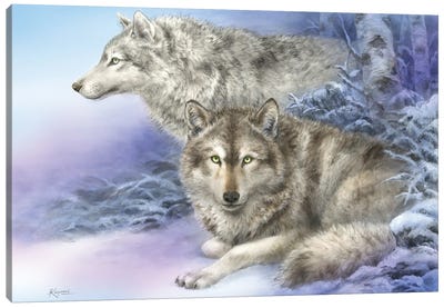 Soul Mates Canvas Art Print - Wolf Art