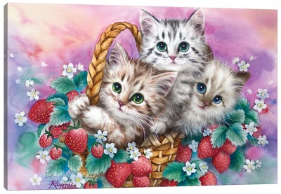 Strawberry Basket Canvas Art Print - Kayomi Harai