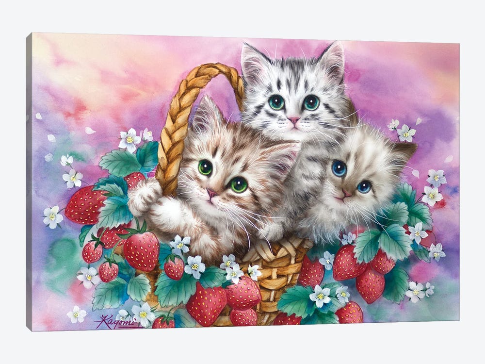 Strawberry Basket by Kayomi Harai 1-piece Canvas Art