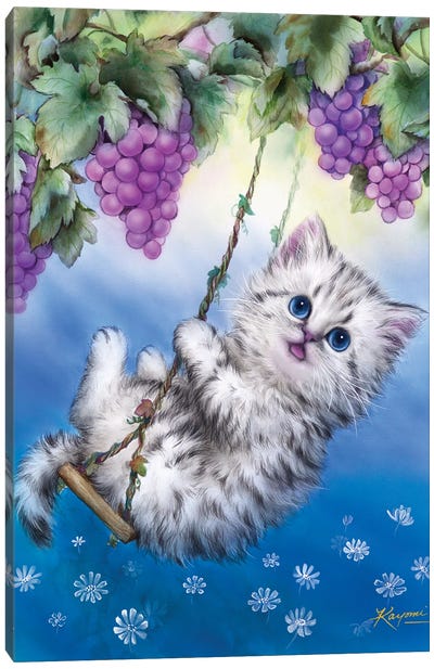 Swing Canvas Art Print - Kitten Art